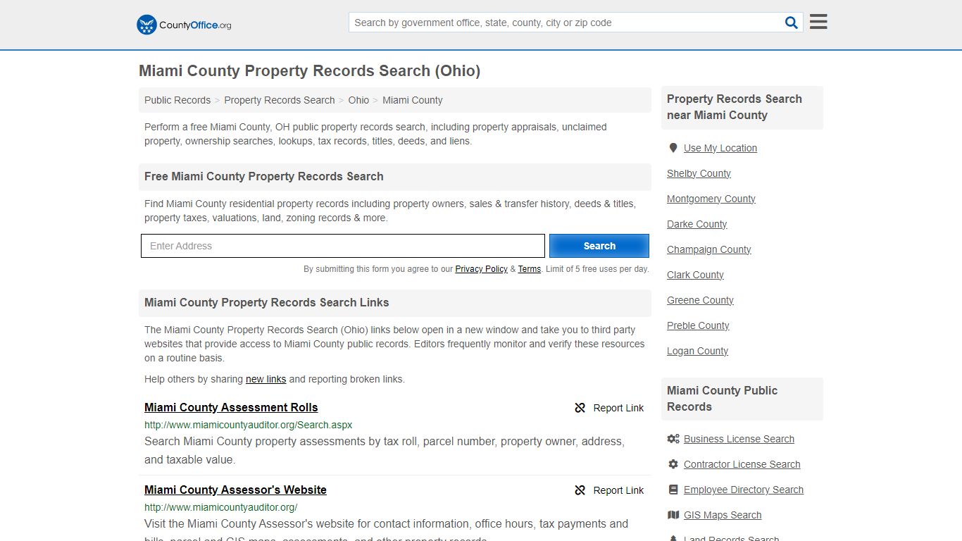 Miami County Property Records Search (Ohio) - County Office